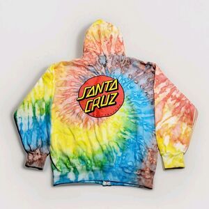 Santa Cruz Hoodie Tie Dye Skateboarding Pullover Sweatshirt Skate Medium
